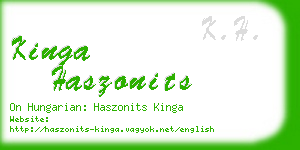 kinga haszonits business card